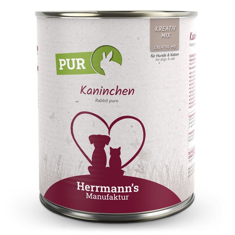 Herrmann's | Kaninchen Reinfleisch | Kreativ-Mix | 6 x 800 g