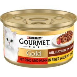 Gourmet Gold Délicatesse en Sauce Rind und Huhn in Tomatensauce - 85 g