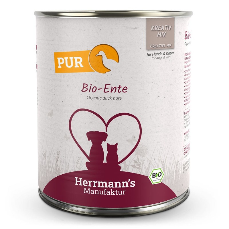 Herrmann's | Bio Ente Reinfleisch | Kreativ-Mix | 24 x 800 g