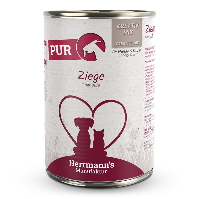 Herrmann's | Ziege Reinfleisch | Kreativ-Mix | 24 x 400 g