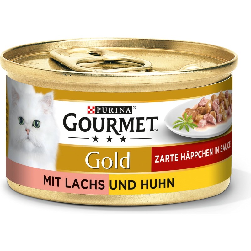 Gourmet Gold Zarte Häppchen mit Lachs und Huhn - 85 g