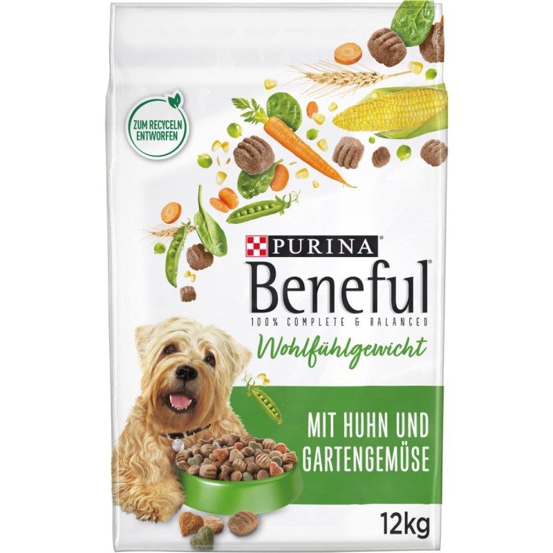 PURINA BENEFUL Wohlfühlgewicht, Huhn & Gemüse 2x12kg