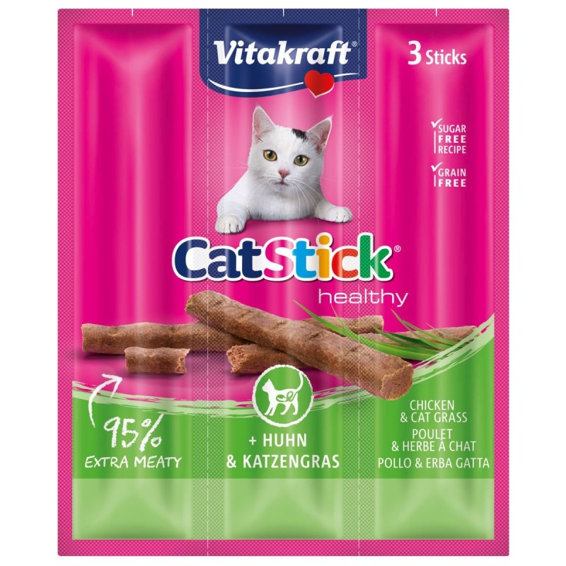 Vitakraft Cat Stick mini Huhn,Inulin&Katzengras 5x3 Stück