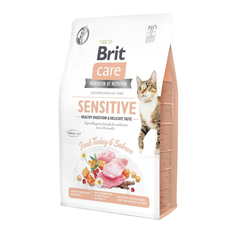 Brit Care Fresh Turkey&Salmon getreidefrei Sensitiv Katzentrockenfutter Sparpaket 2 x 2 Kilogramm