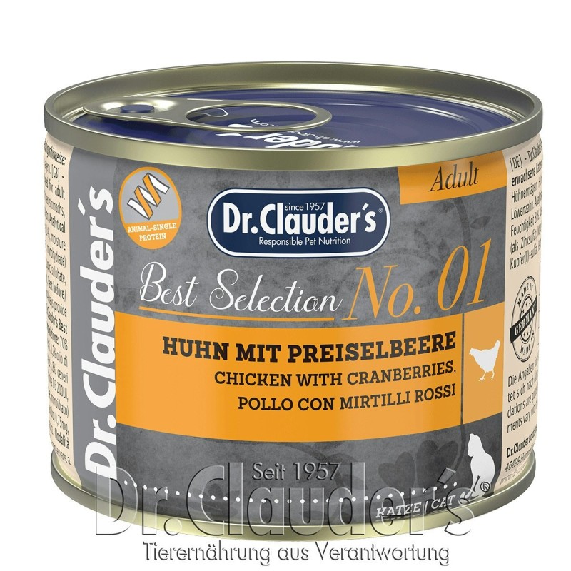 Dr.Clauder's Best Selection Adult 400 Gramm 6 x 400 Gramm No 1 Huhn mit Preiselbeeren