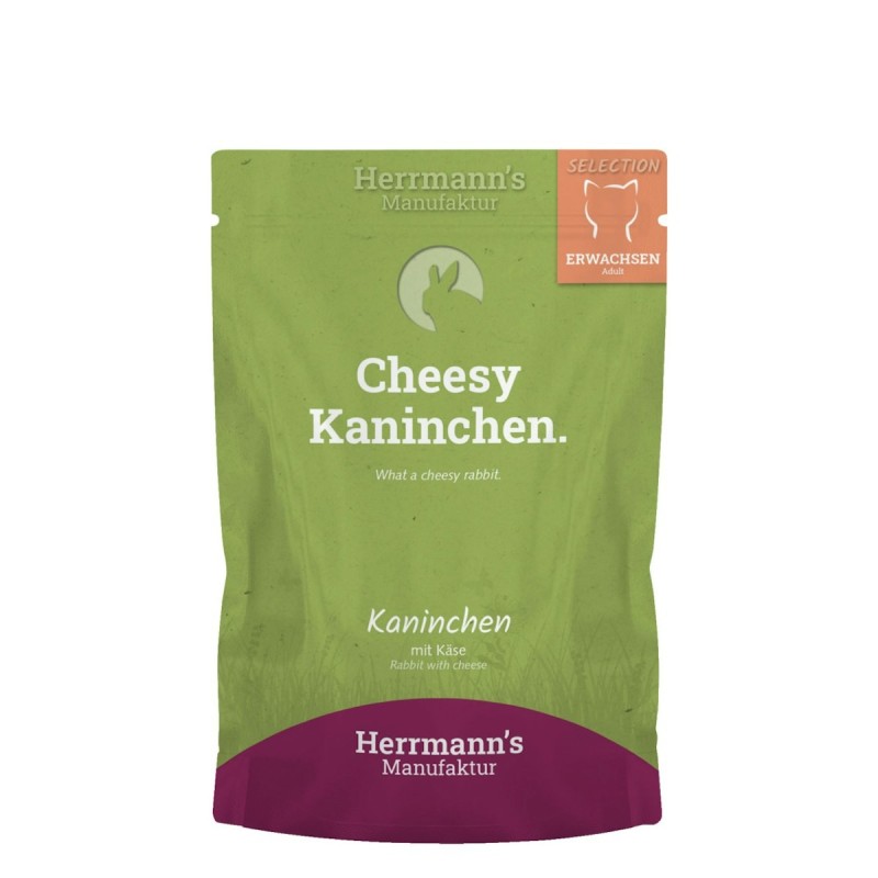 Herrmann's Seletion Adult 100 Gramm Katzennassfutter 20 x 100 Gramm Kaninchen mit Käse & Kokosflocken