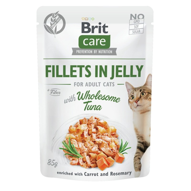 Brit Care Fillets in Jelly 85 Gramm Katzennassfutter 24 x 85 Gramm Tuna