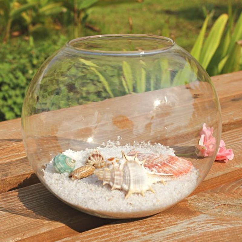 8/10/12/15cm einfache runde Glas Fisch Tank Runde Ball Vase transparent Hydrokultur Vase 8cm