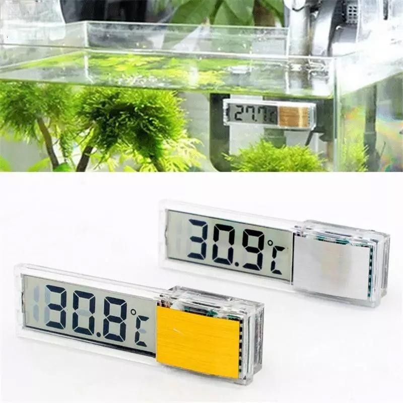 Aquarium-Thermometer, digital, LCD, elektronisches Aquarium, 3D-Digital-Temperaturmesser-Aufkleber weiß