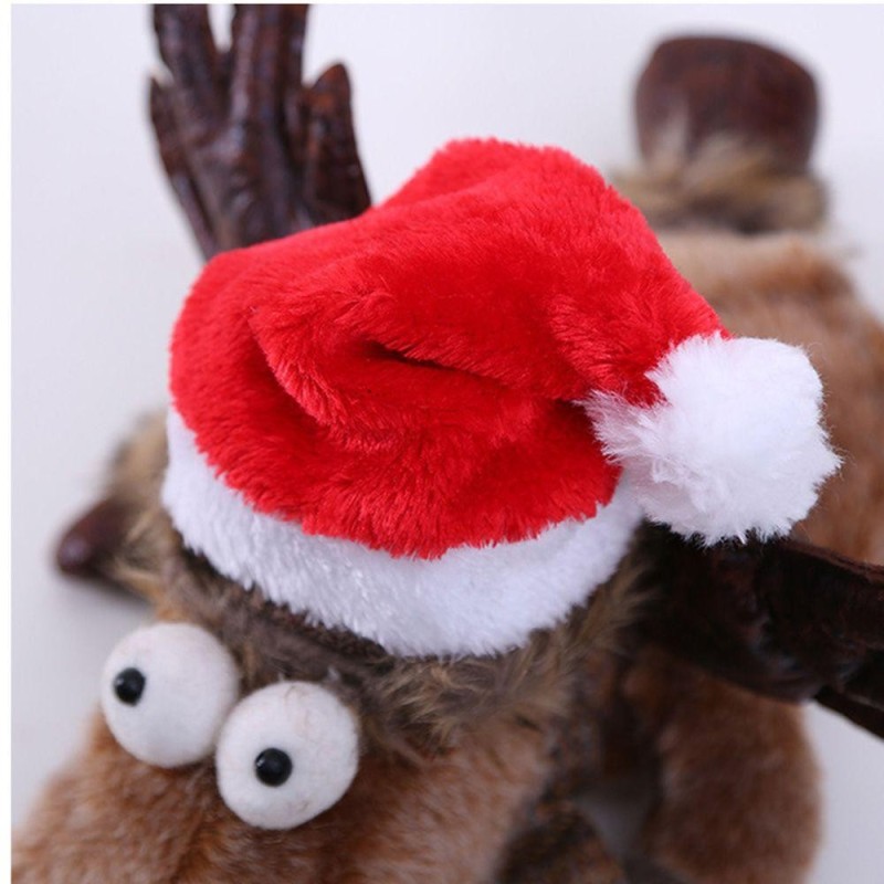 Red Cute Holiday costume Headwear Cat Dog Pet Hat Santa Claus Animal Cap Merry Christmas