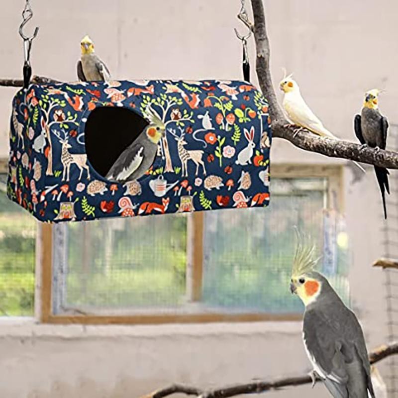 Papagei Warmes Haus Vogelnest Bett Winter Hängende Hängematte Zylindrischer Schlaftunnel Versteckbett Vogel small see-blaue