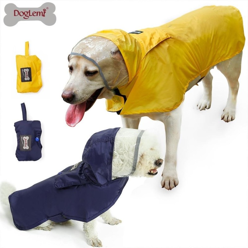 Hunderegenmantel Golden Retriever Regenmantel Wasserdichte Nylon-Regenkleidung mit Kapuze für kleine und große große Hunde Un