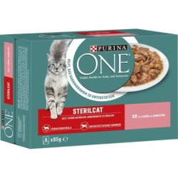 PURINA ONE Sterilcat mit Lachs und Karotten 8x85g - 680 g