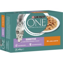 PURINA ONE Sensitive mit Huhn und Karotten 8x85g - 680 g