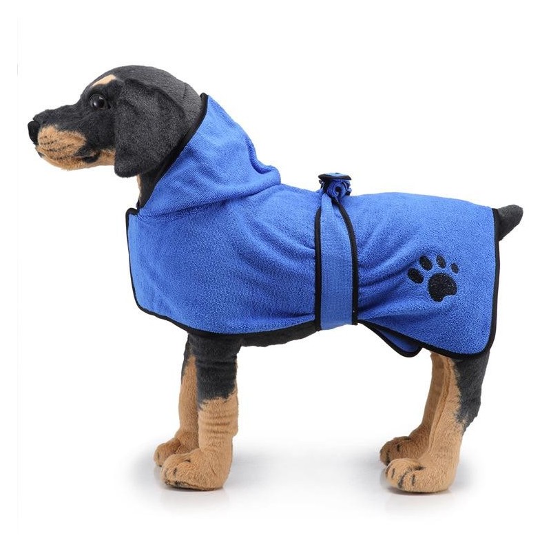 Haustier starkes saugfähiges Handtuch Hundebadetuch Bademantel Decke Dual-Purpose-Haustierprodukte L blau