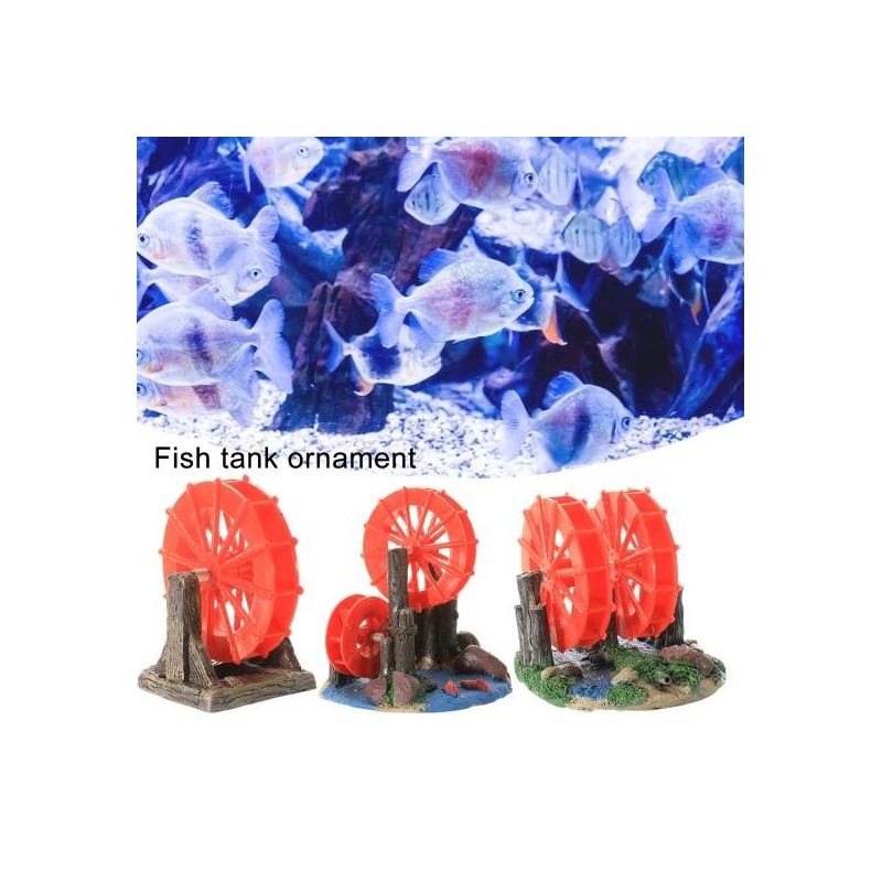 Unverblassende Farbe dekorative Harz Aquarium Ornament Simulation Aquarium Wasserrad Stein Dekoration Aquarium Zubehör A