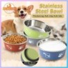 Pet New Land Futternapf für Haustiere, für Hunde und Katzen, Edelstahl, rutschfest, kippsicher, rostbeständig 12cm grün