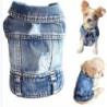 Jeansweste, Jacke, T-Shirt, süße Welpenkleidung, bequeme, coole Kleidung für kleine Hunde XS blau