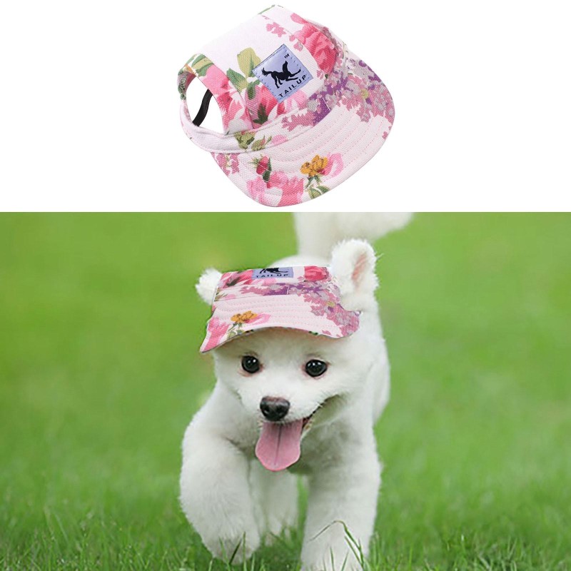 Kleine Haustier-Sommer-Leinenkappe, Hunde-Baseball-Schirmmütze, Welpe, Outdoor-Haustier-Kappe S