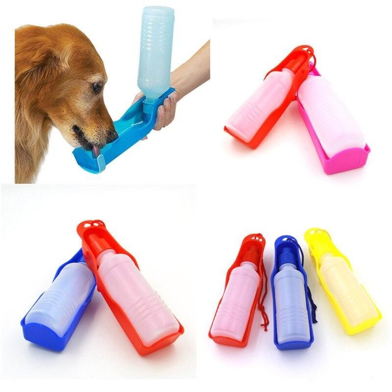 250 ml faltbare Haustier Hund Trinkwasser Flaschen Reise Hand gehalten Welpen Hunde Squeeze Wasser Flasche Spender Flip Down