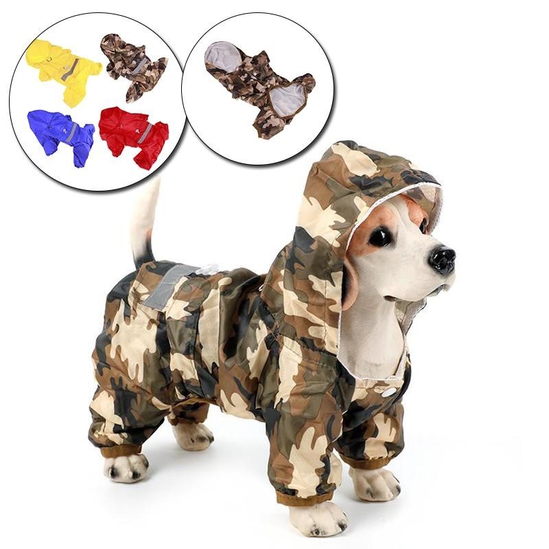 1PC Hunde Katzen Bekleidung Haustier Overalls Kordelzug hinten Reflektierende Wasserdichte Hoody Hund Regenmantel Haustier Li