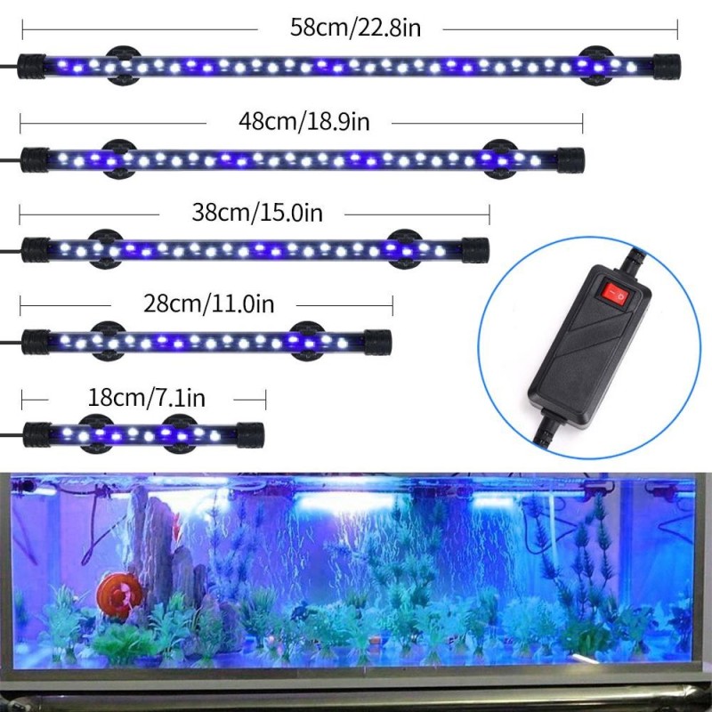 Wasserdichte Aquariumbeleuchtung, Aquarium-Licht, Unterwasser-blau/weiße LED-Landschaftsbau-Dekorationslampe 4W