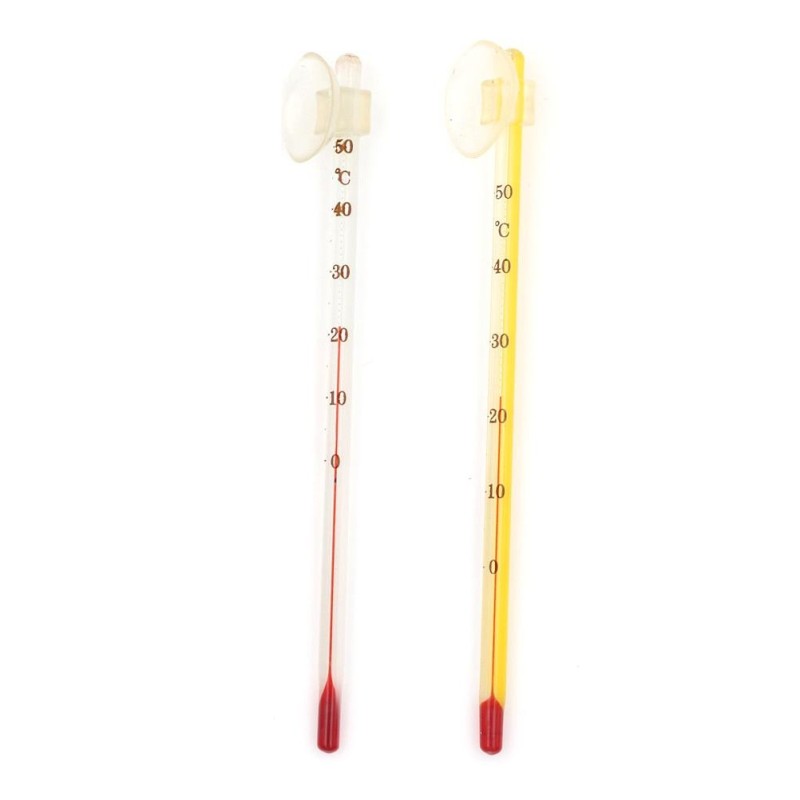 Aquarium-Thermometer aus Glas mit Saugnapf, Aquarium-Thermometer weiß