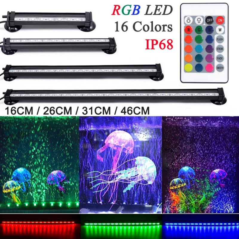 16CM 26CM 31CM 46CM 5050 RGB Luftblasenlampe Fernbedienung LED Aquarium Licht 16cm 9LEDs-EU