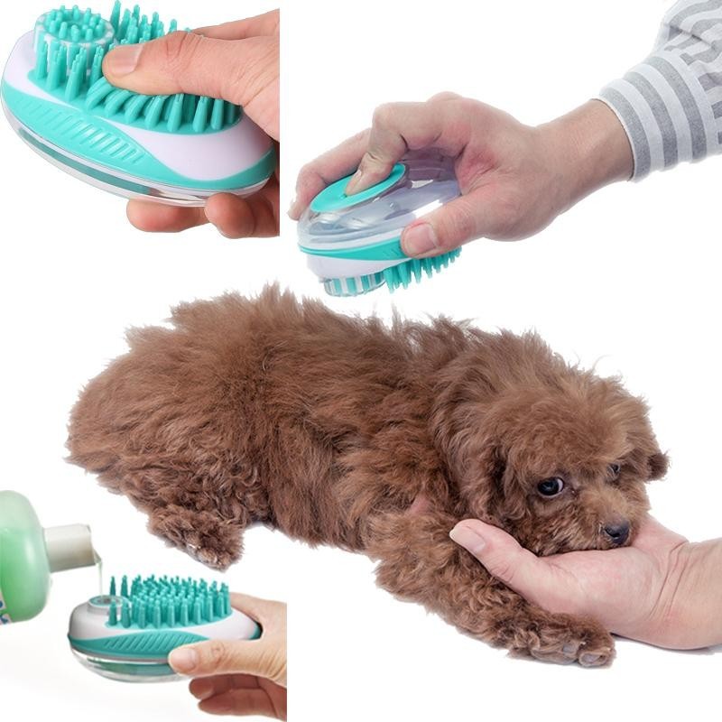 Bad Hund Bad Pinsel Massage Handschuhe Weiche Sicherheit Silikon Kamm Mit Shampoo Box Haustier Hund Katze Pinsel Pet Reinigun