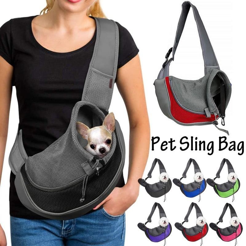 Atmungsaktive Hundetragetasche, Outdoor-Reise-Handtaschentasche, Netz-Umhängetasche, Schlinge, Haustier-Reisetasche, Katzen-W