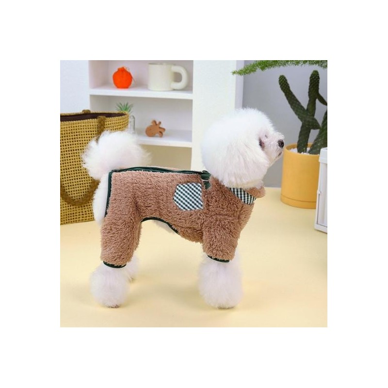 Yousheng Haustierkleidung Bequemer Winter-Overall für Hunde mit Reißverschluss-Design Leicht zu tragender Katzen-Overall Haus