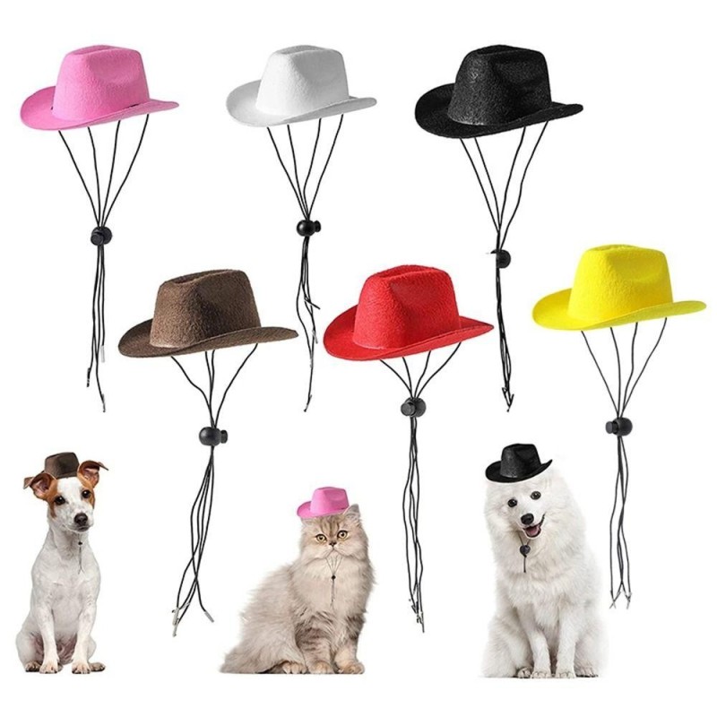 Fashion Party Cosplay Hund Kostüm Zylinder Haustier Hut Cowboyhut Kopfbedeckung Hunde Caps braun