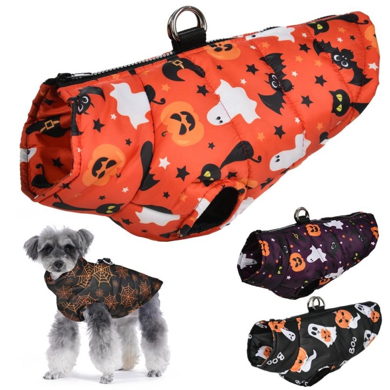 Weiche Hundekleidung Halloween Kostüm Welpenjacke Weste für kleine Hunde Katzen mit D-Ring Yorkshire Mops Mantel Bekleidung P