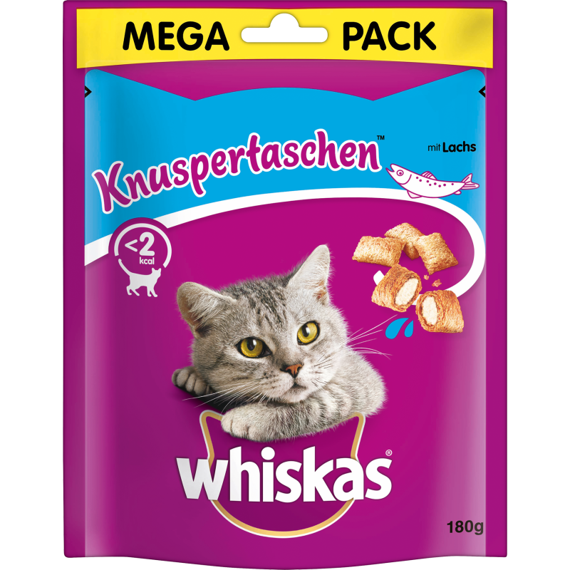 Whiskas Knuspertaschen Megapack mit Lachs - 180 g