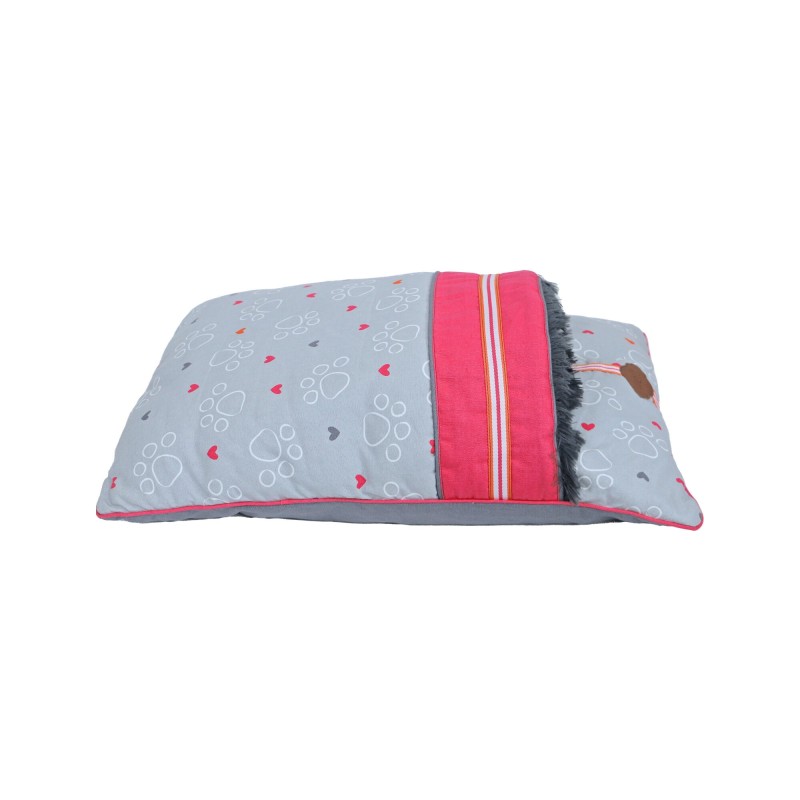 Lief! Girls Kissen mit Schlafsack - Grau/Rosa - 50 x 40 cm