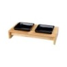 Trixie Napf-Set - Keramik/Holz - 0,2 l - 28 x 15 x 5 cm