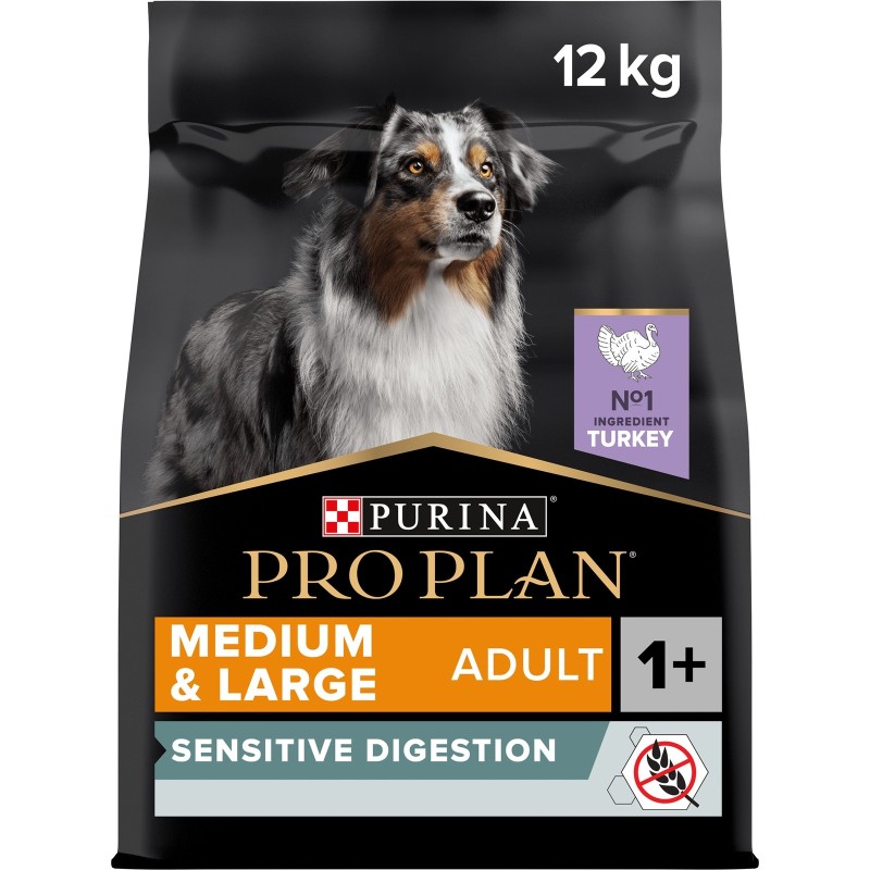 ProPlan Medium & Large Adult Sensitive Digestion reich an Truthahn, Getreidefreie Rezeptur 12kg