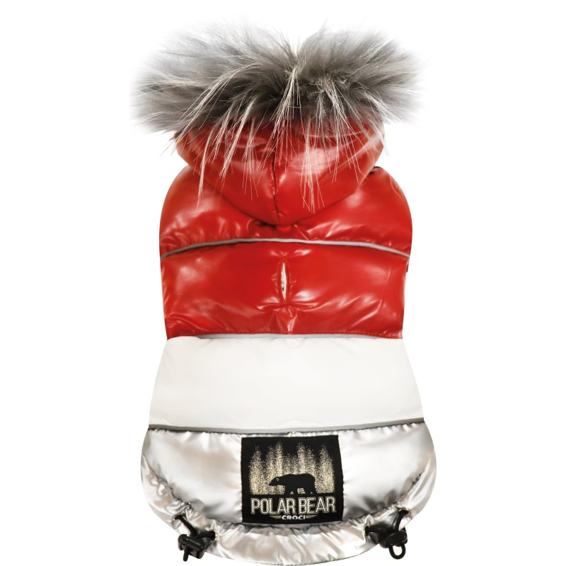 Croci Wattierte Jacke Polar Bear Rot - 55 cm