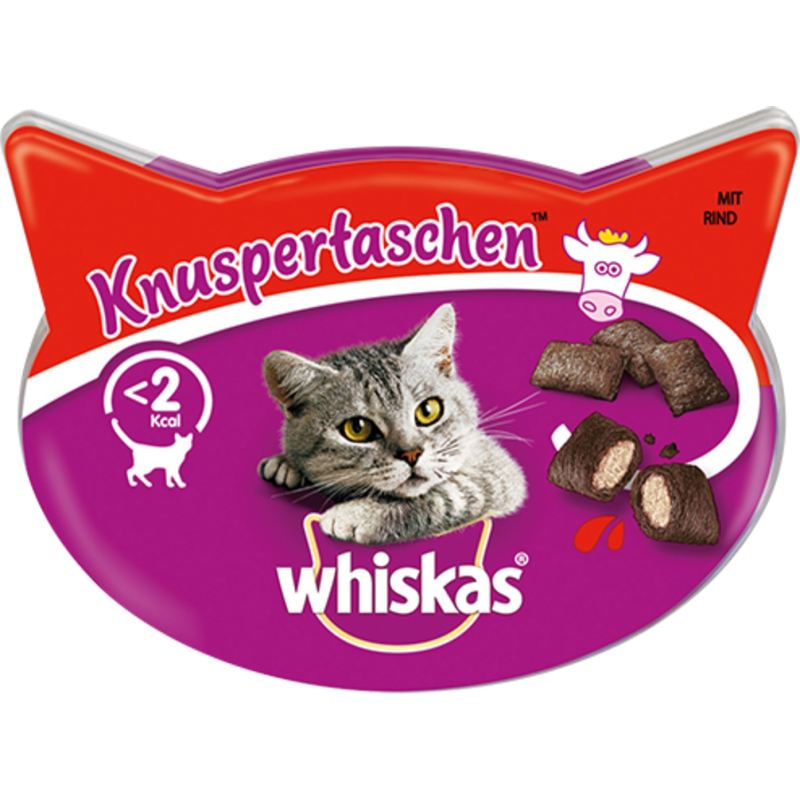 Whiskas Knuspertaschen mit Rind - 60 g