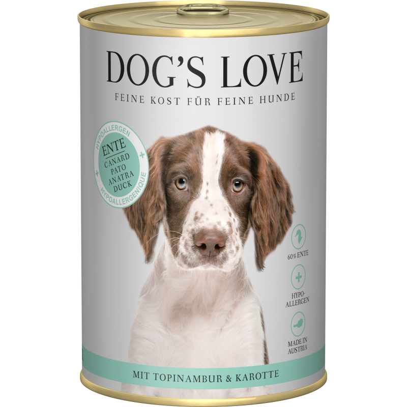 DOG'S LOVE Hypoallergen Ente , 400 g - 1 Stk