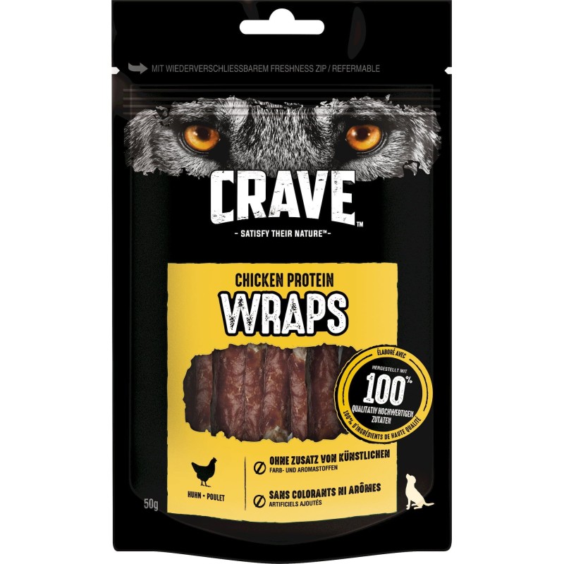 Crave Dog Snack Wrap mit Huhn - 50 g