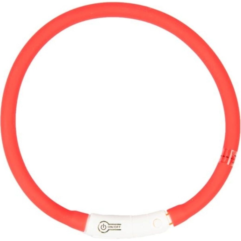 Duvoplus Flash Leuchthalsband USB Nylon rot