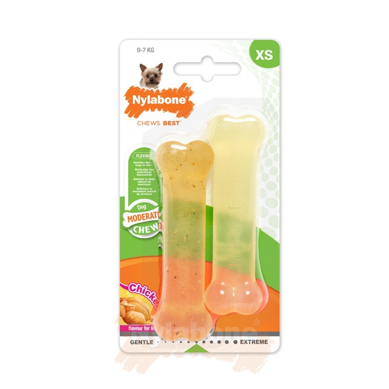 2er-Set Hundespielzeug Nylabone Moderate Chew Chicken 1 Moderate Chew Chicken/ 1 Moderate XS