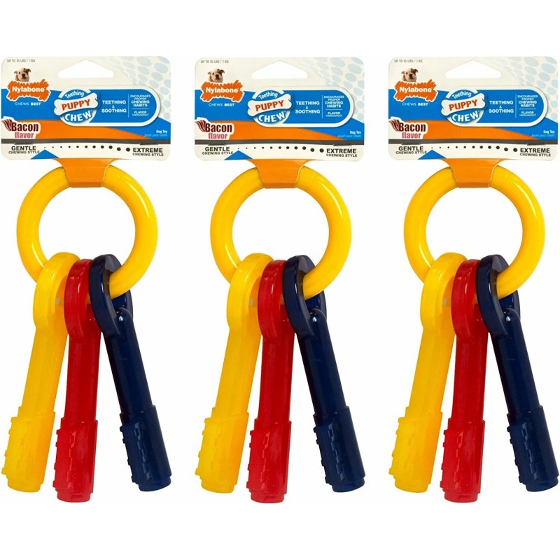 Hundespielzeug Nylabone Puppy Teething Keys - Bacon XS