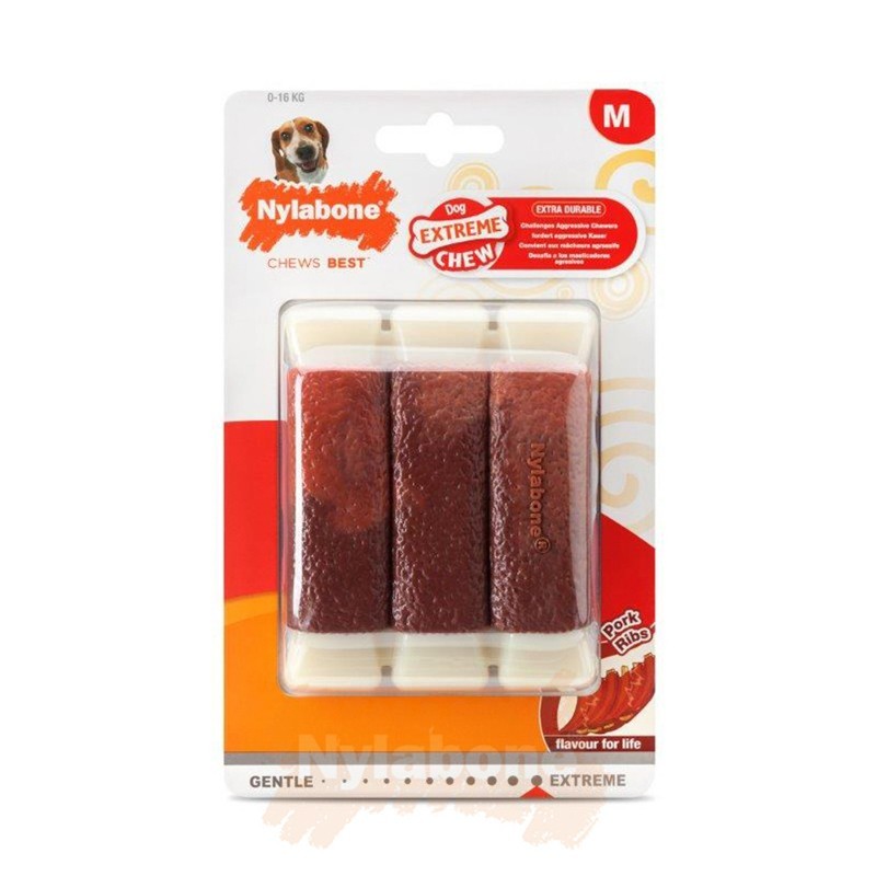 Hundespielzeug Nylabone Extreme Chew - Pork Ribs M