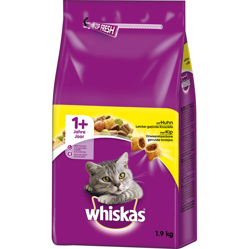 Whiskas Trocken mit Huhn 1+ - 1,90 kg