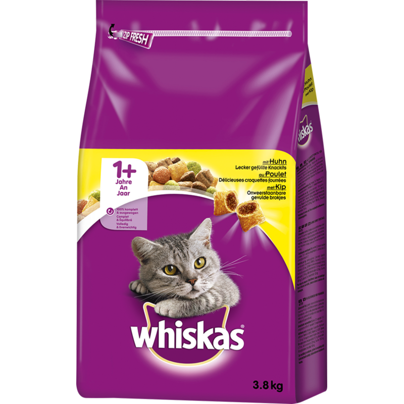 Whiskas Trocken mit Huhn 1+ - 3,80 kg