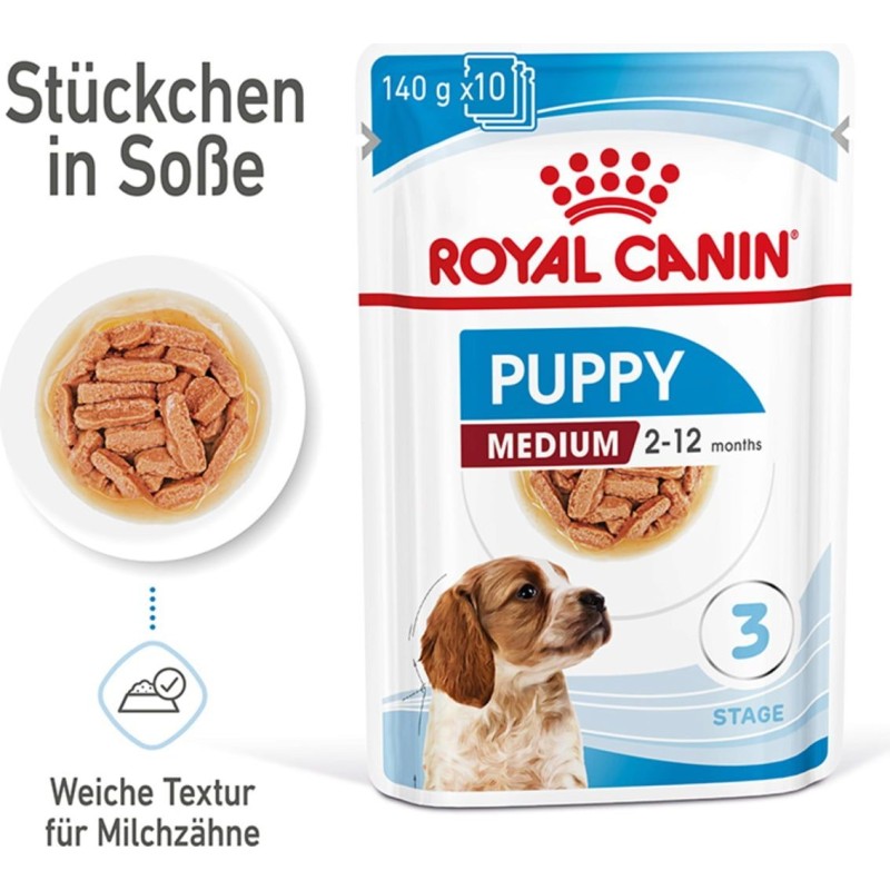 Royal Canin Medium Puppy in Soße 10x140 g - 1.400 g