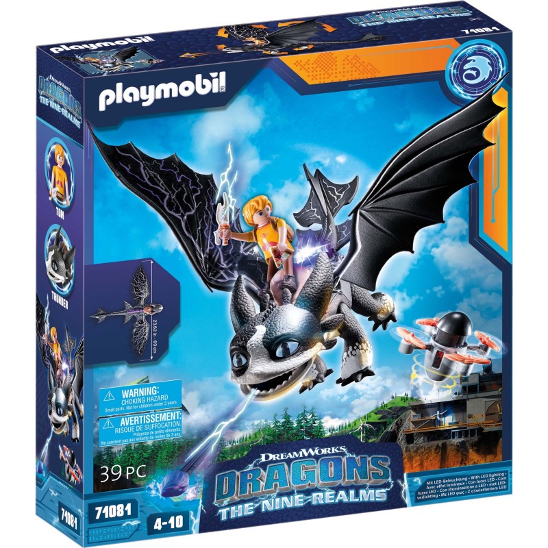 Playmobil® Konstruktions-Spielset »Dragons: The Nine Realms - Thunder & Tom (71081)«, (39 St.), Made in Germany