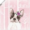 Artland Wandbild »Mops Hund mit Blumen im pink Wald«, Tiere, (1 St.), als Poster, Wandaufkleber in verschied. Größen